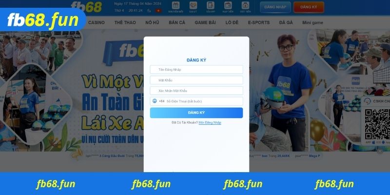 Đăng ký tài khoản Fb68